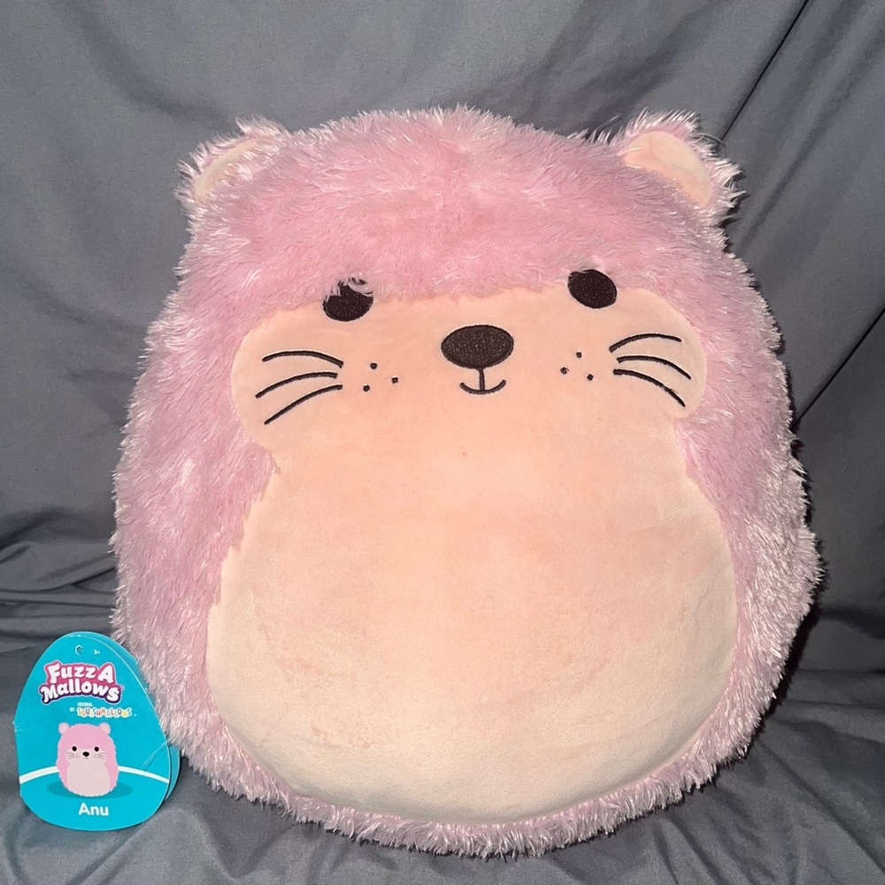 Squishmallows Fuzz-A-Mallows 12-inch Anu the Pink Otter